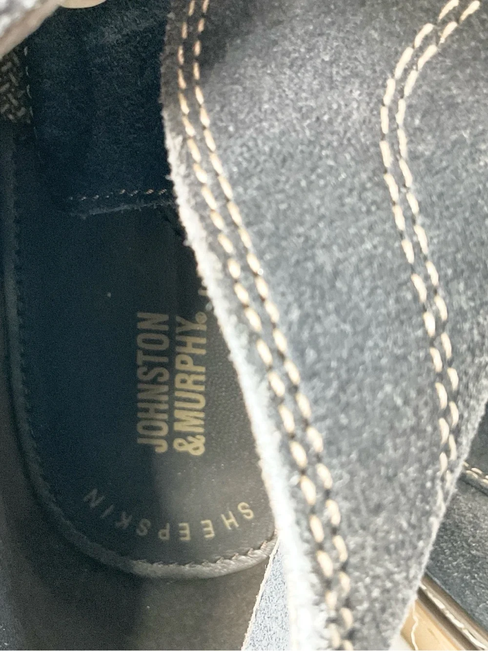 Johnston & Murphy Navy Suede Chukka Boots with Tan Sole